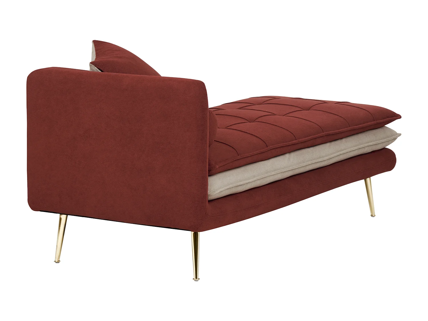 Chaise longue versione sinistra GONESSE Tessuto Rosso