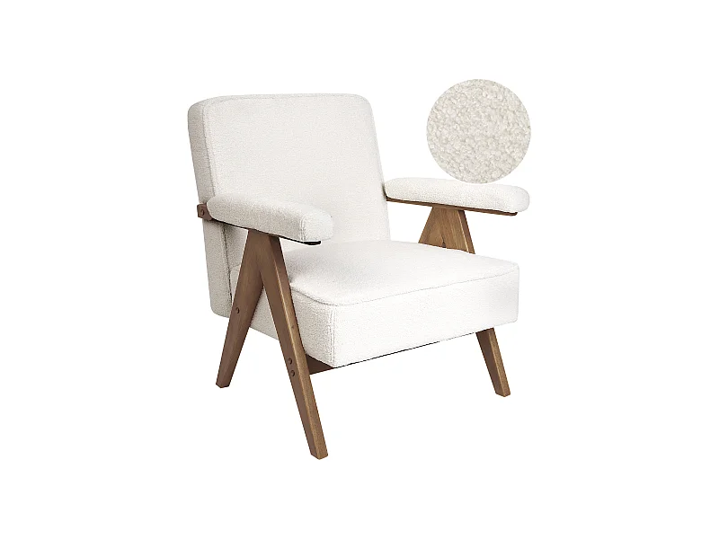 Sessel EVJE Bouclé Cremeweiss