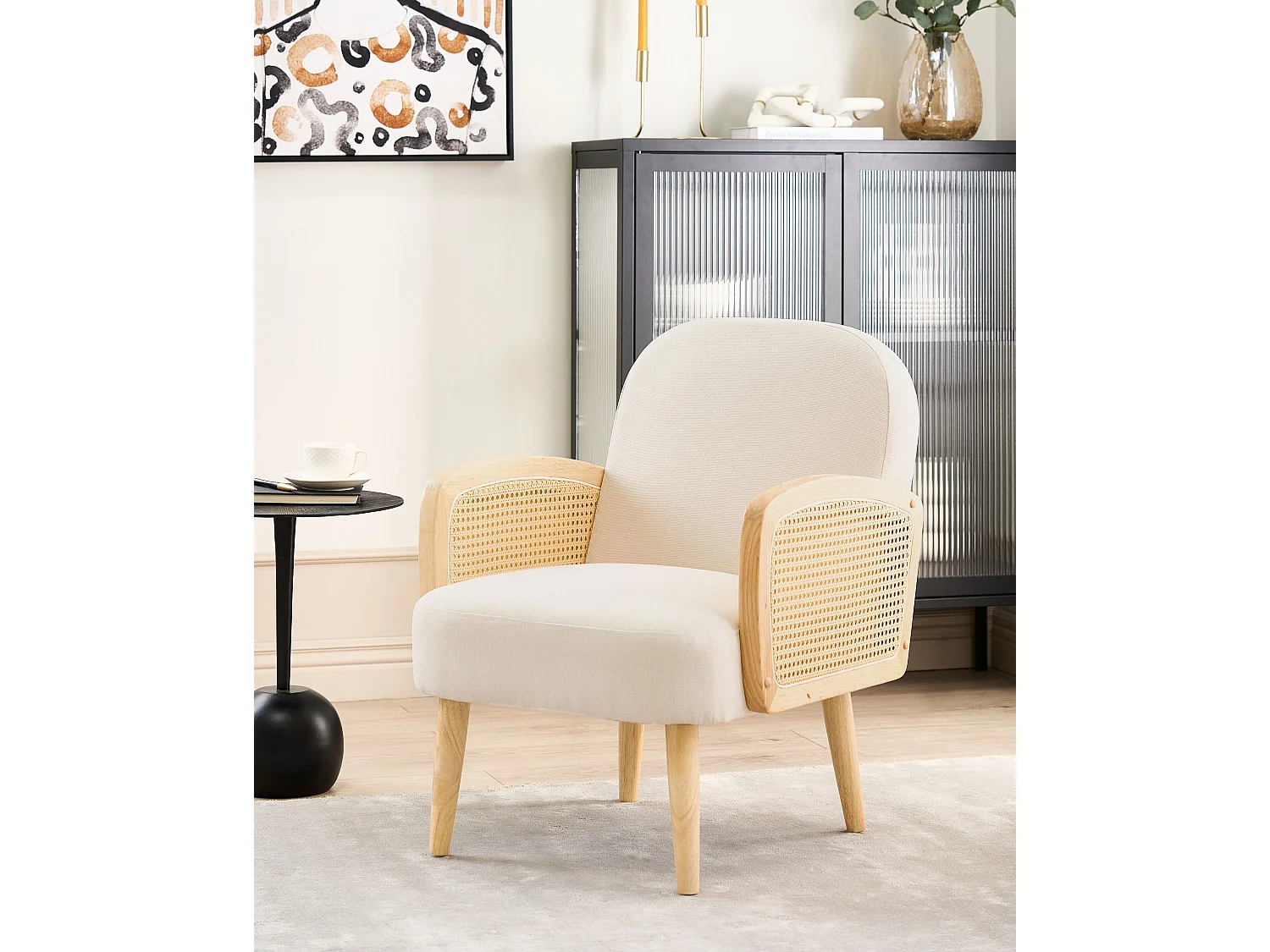 Sessel DVENBERG Stoff Hellbraun