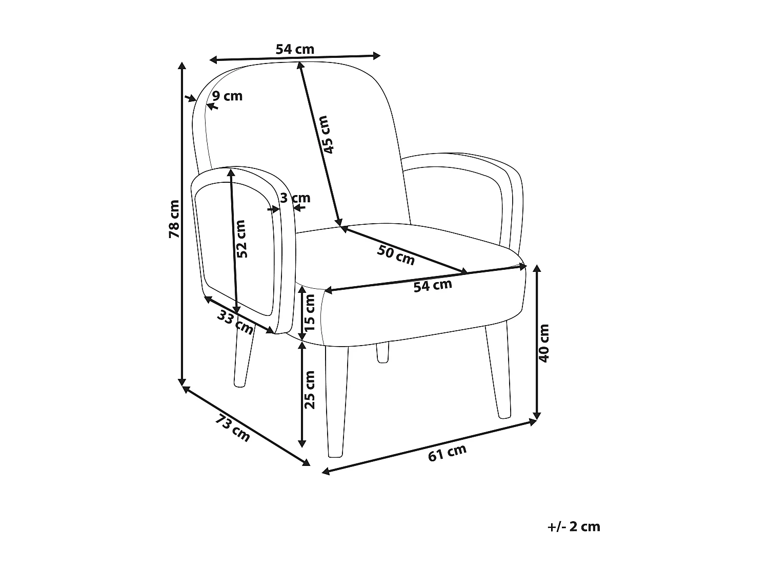 Sessel DVENBERG Stoff Schwarz
