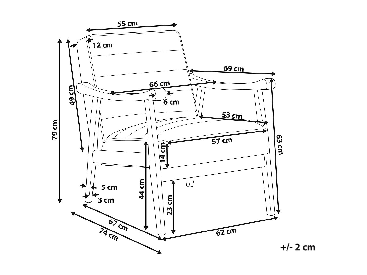 Fauteuil LEKNES Kunstleer Bruin