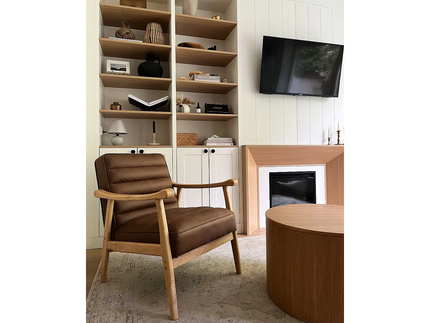 Fauteuil LEKNES Cuir PU Marron