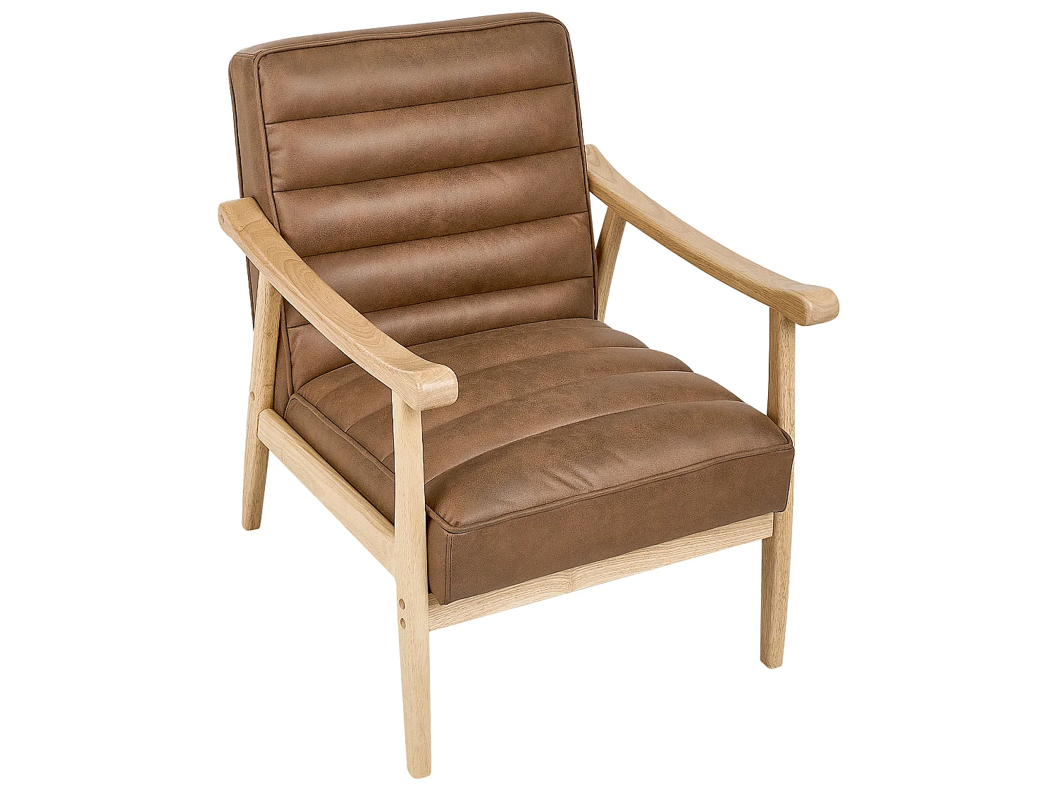 Fauteuil LEKNES Kunstleer Bruin