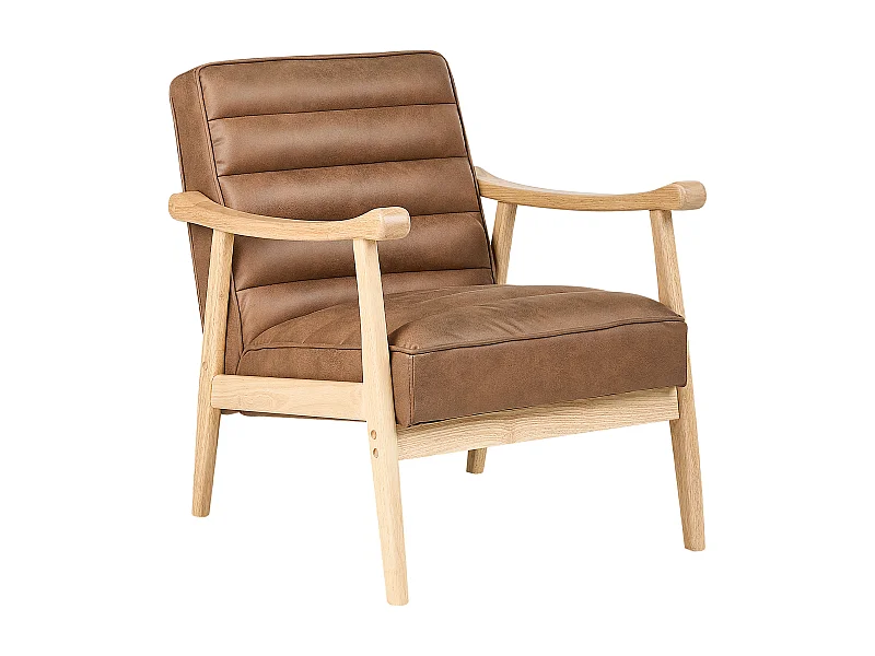 Fauteuil LEKNES Cuir PU Marron