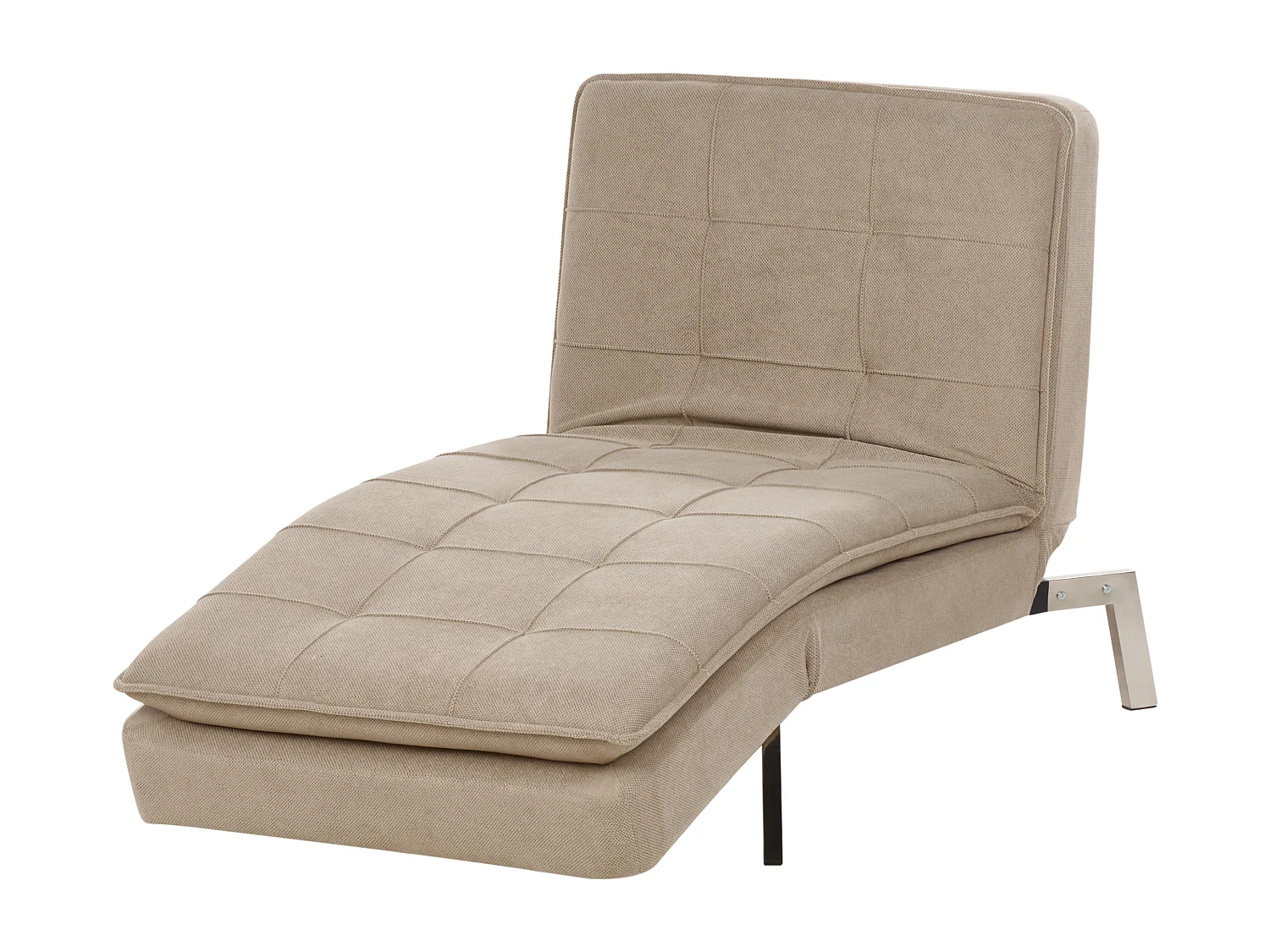 Chaiselongue Stoffbezug beige verstellbar gesteppt Stahlgestell Récamiere Loiret