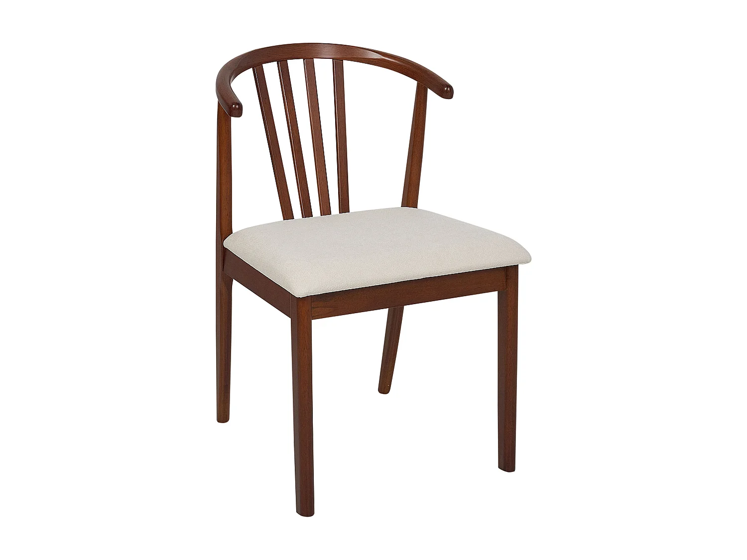 Lot de 2 chaises de salle à manger CRAIG Bois Marron foncé/beige