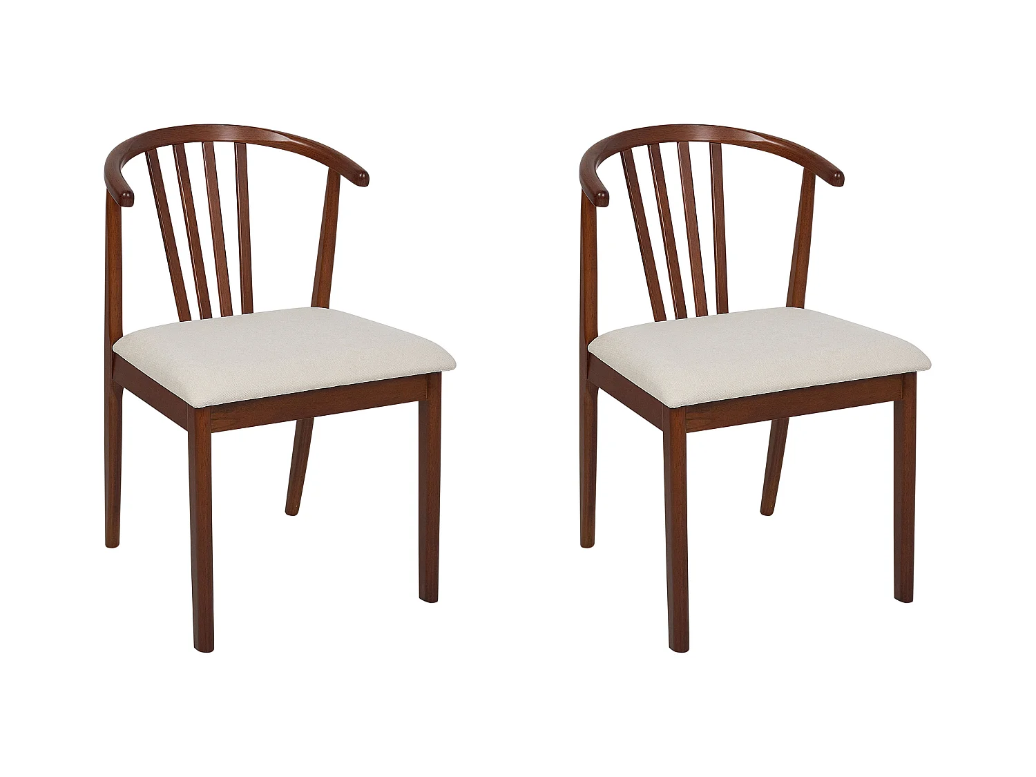 Lot de 2 chaises de salle à manger CRAIG Bois Marron foncé/beige