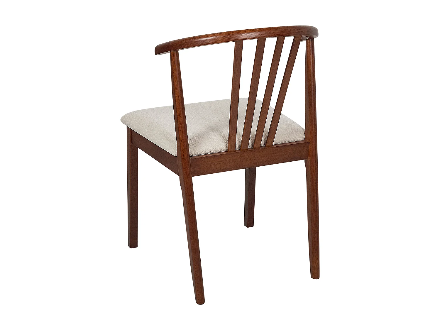 Esszimmerstuhl 2er Set Holz dunkelbraun mit Sitzpolster hellbeige Streben Craig