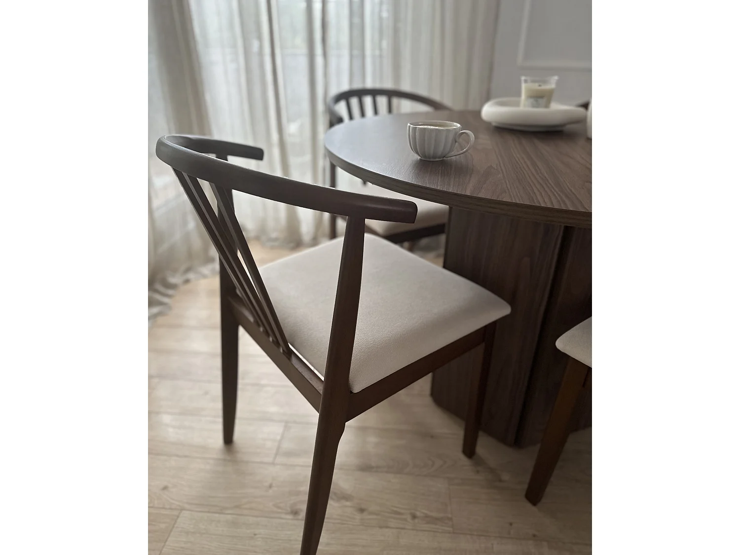 Lot de 2 chaises de salle à manger CRAIG Bois Marron foncé