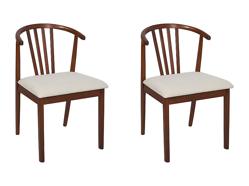 Set van 2 eetkamerstoelen CRAIG Hout Donkere houtkleur