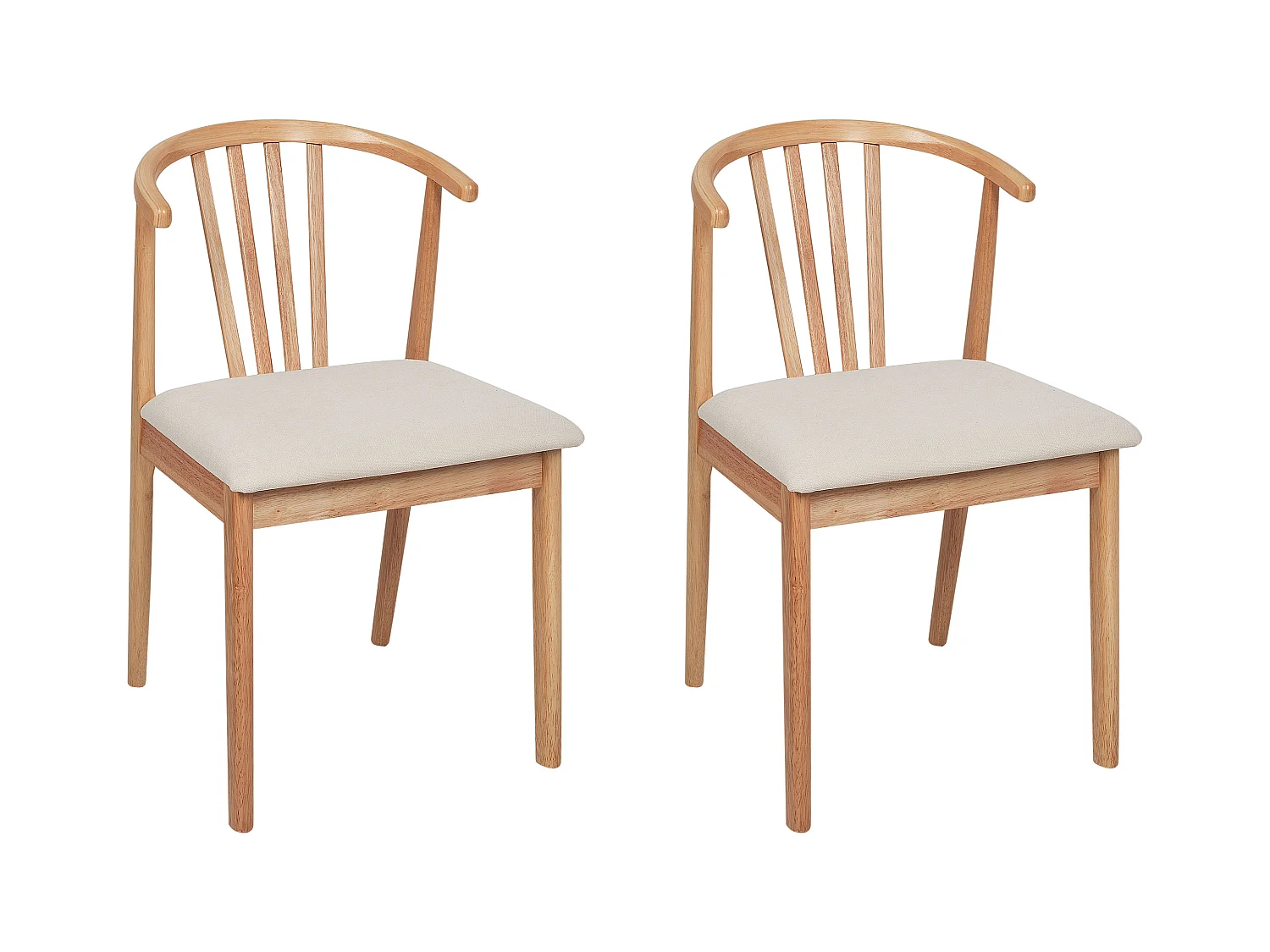 Lot de 2 chaises de salle à manger CRAIG Bois Marron clair/beige