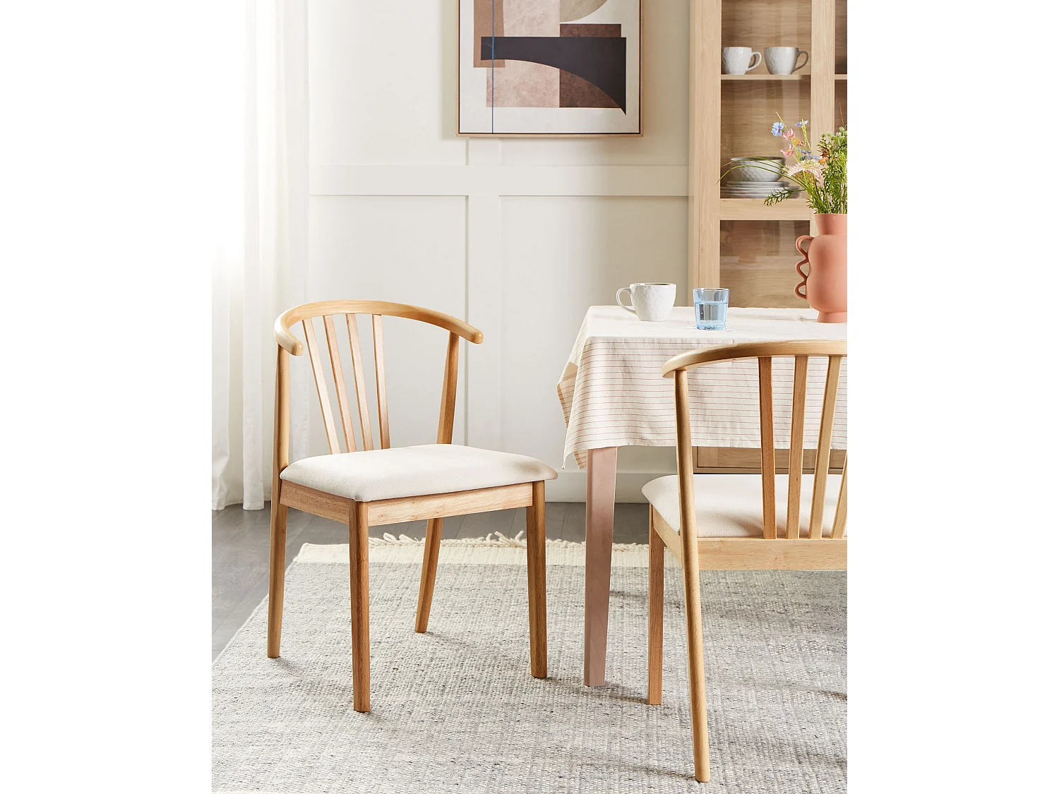 Lot de 2 chaises de salle à manger CRAIG Bois Marron clair