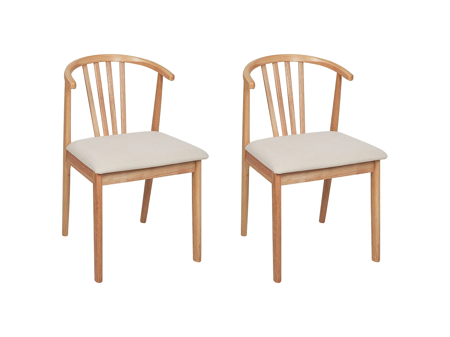 Lot de 2 chaises de salle à manger CRAIG Bois Marron clair