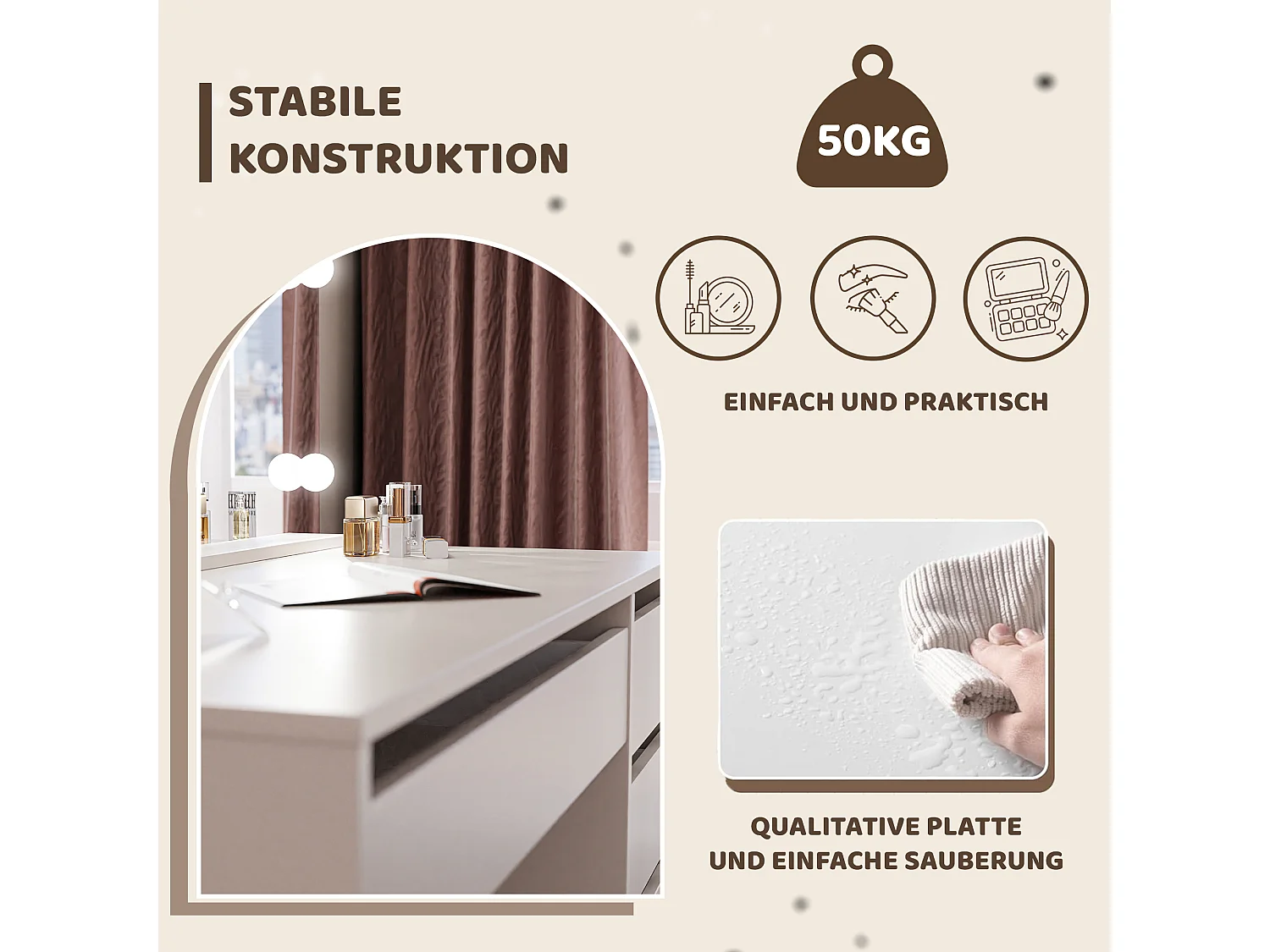 Friseur Bella Make-up-Tisch Modernes Kaschmir