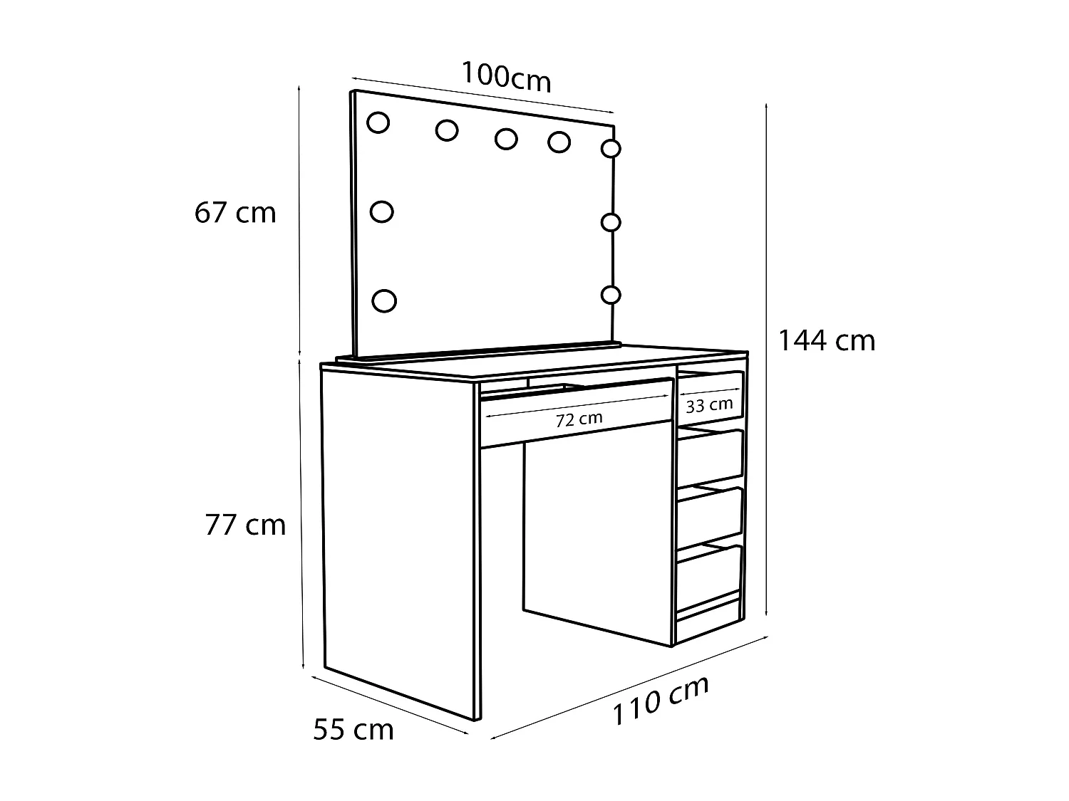 Friseur Bella Make-up-Tisch Modernes Kaschmir