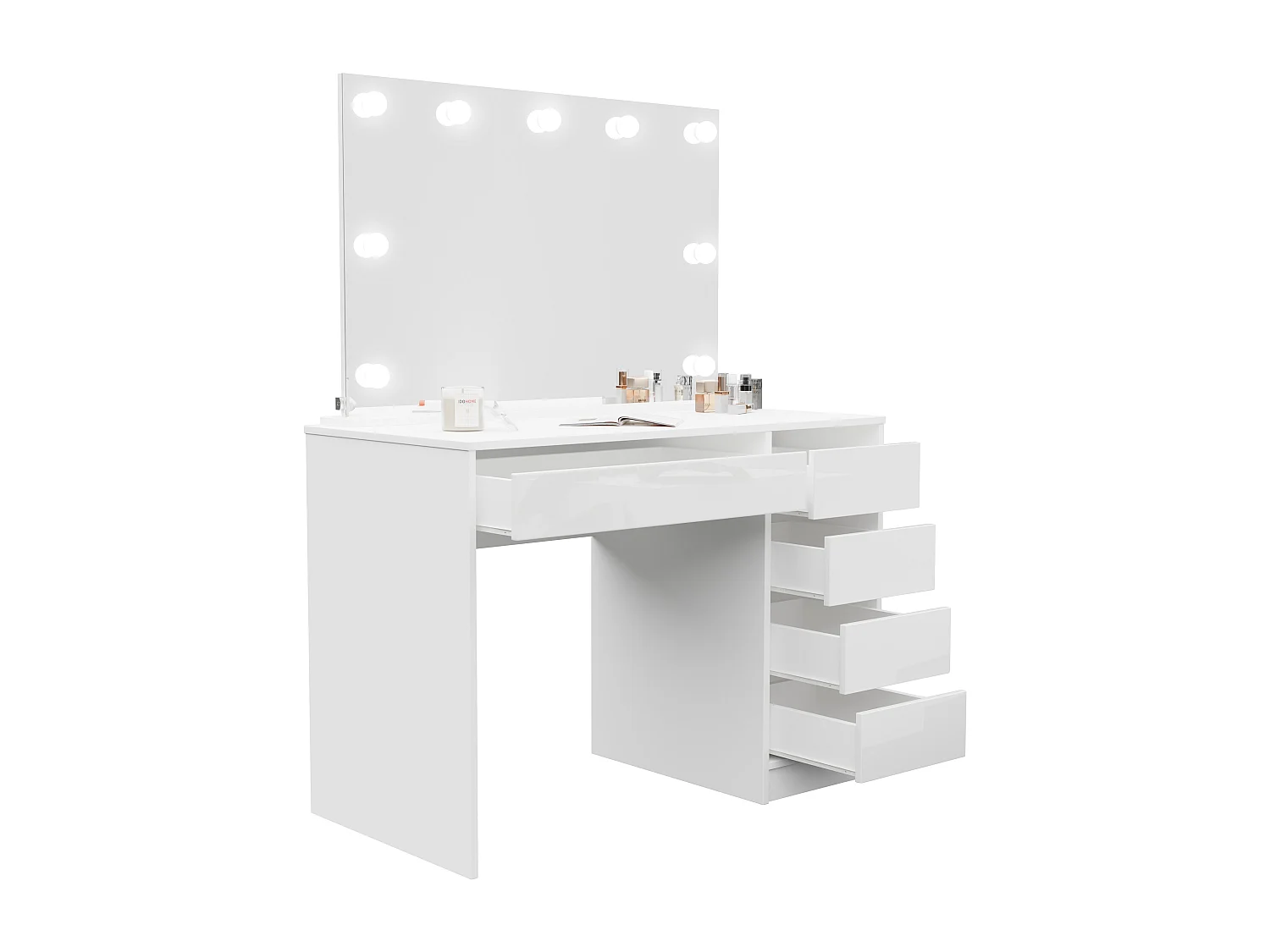 Friseur Bella Make-up-Tisch Modernes Glänzendes Weiß