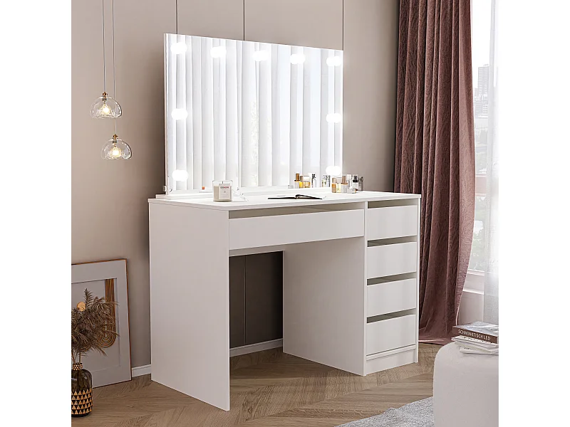 Kaptafel Bella Moderne Make-uptafel Mat Wit