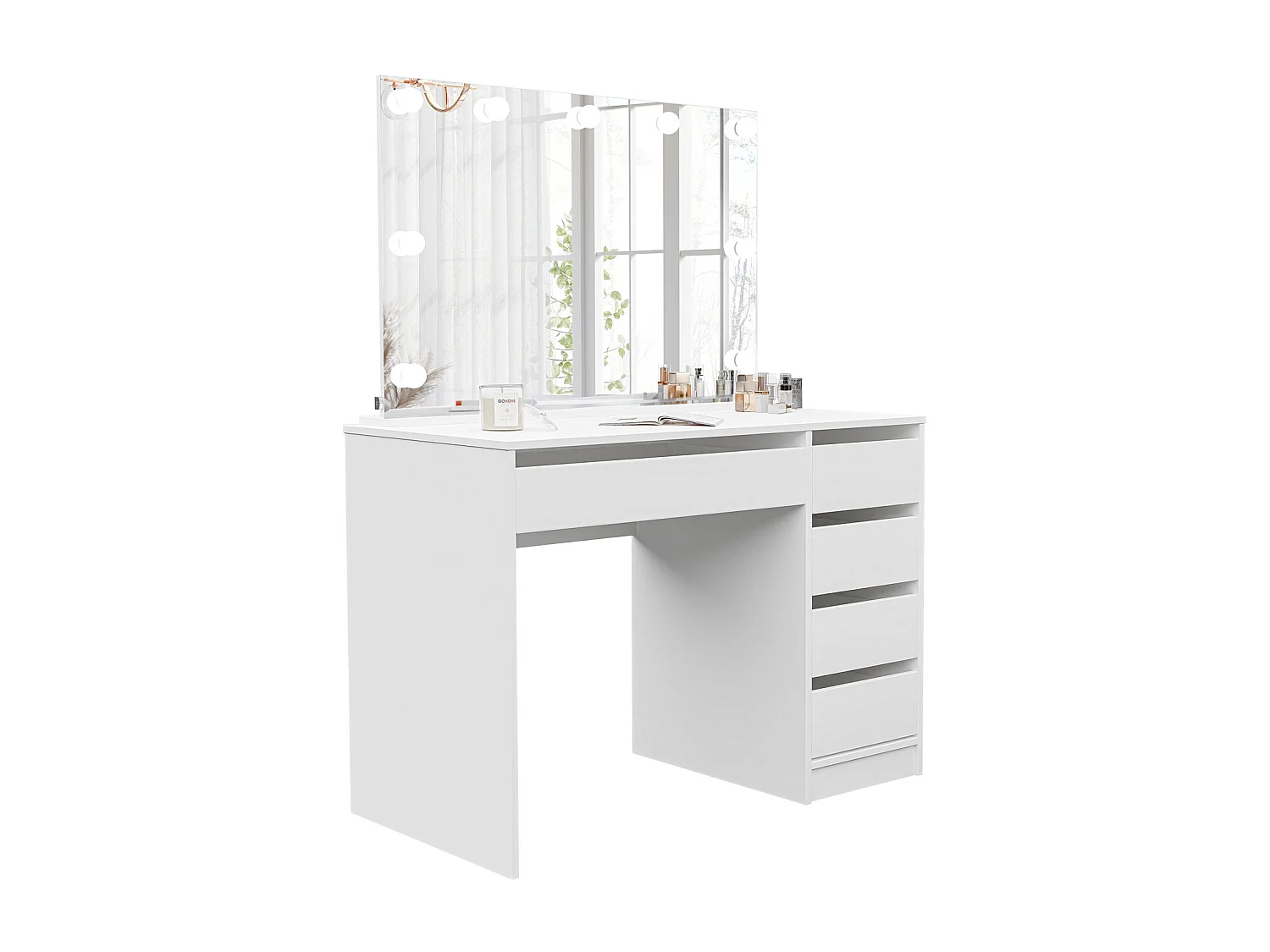 Coiffeuse Bella Table De Maquillage Moderne Blanc mat