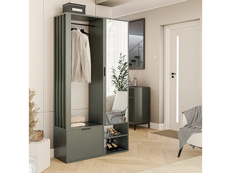 Kledingkast met spiegel Groene Steen