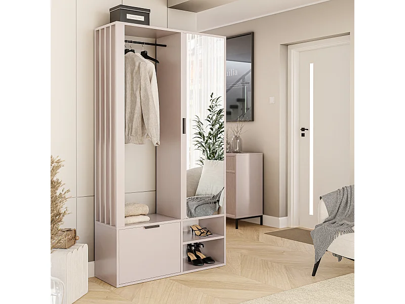 Kleiderschrank mit Spiegel Kaschmir