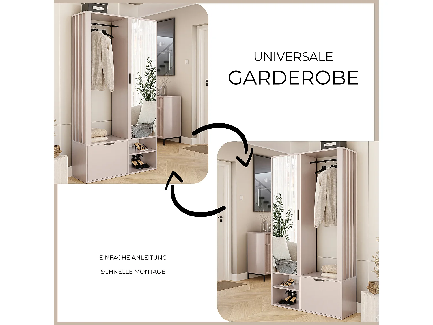 Kledingkast met spiegel Kasjmier