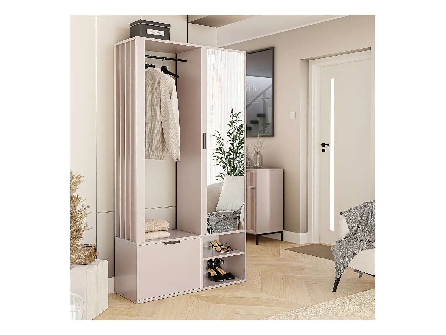 Armoire dressing avec miroir Cachemire