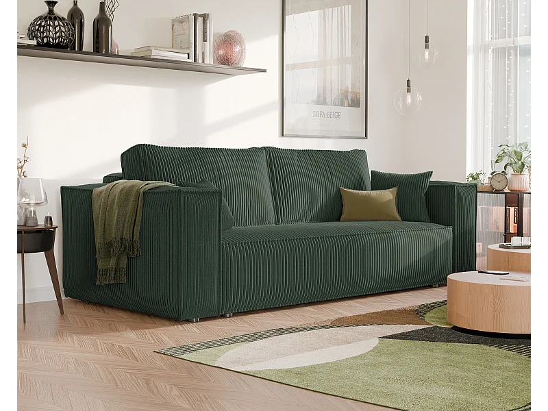 Sofa Bali umkehrbarer umwandelbarer Stoff in Grün