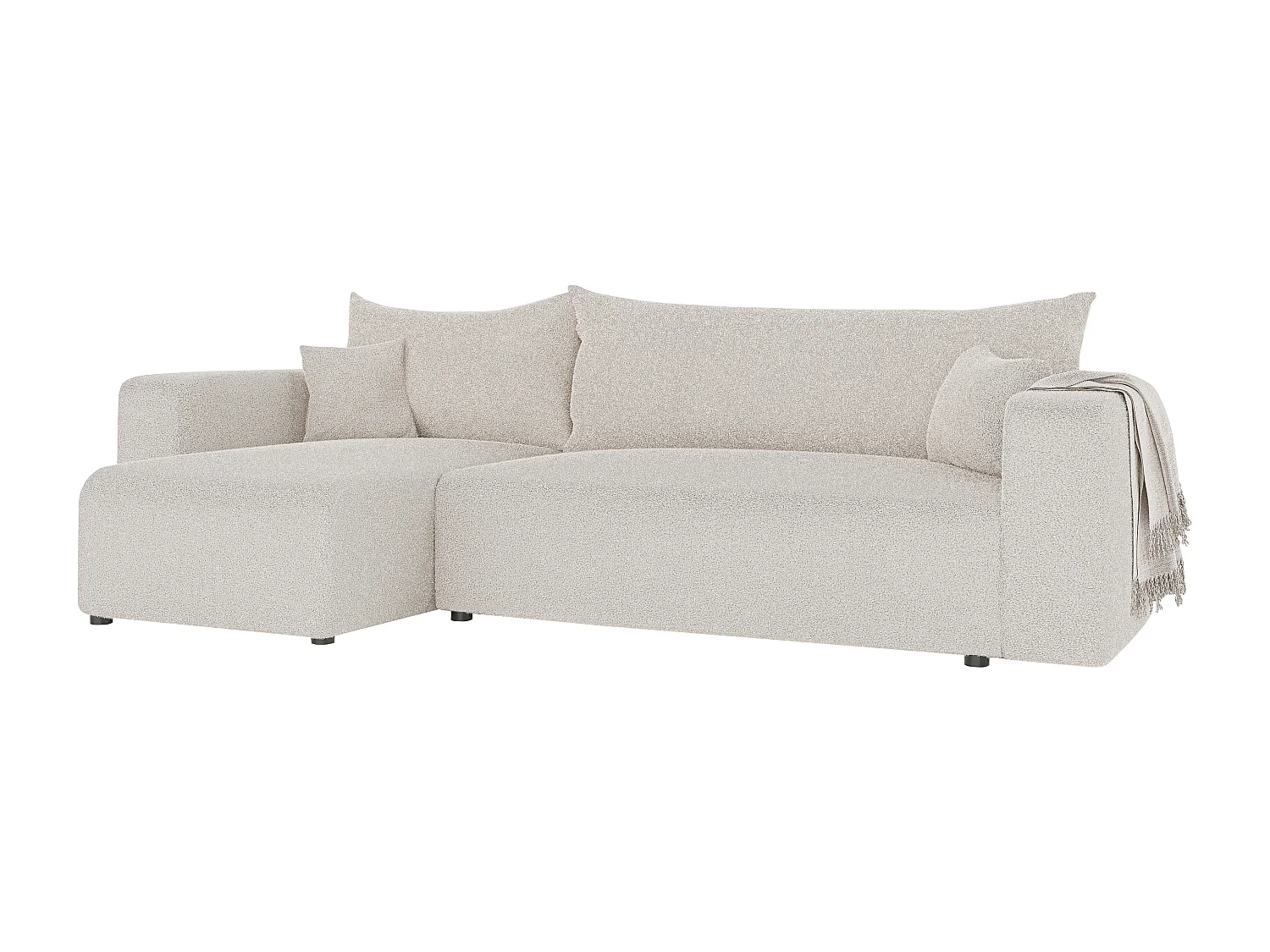 Hoekslaapbank Piano om te bouwen in Beige stof