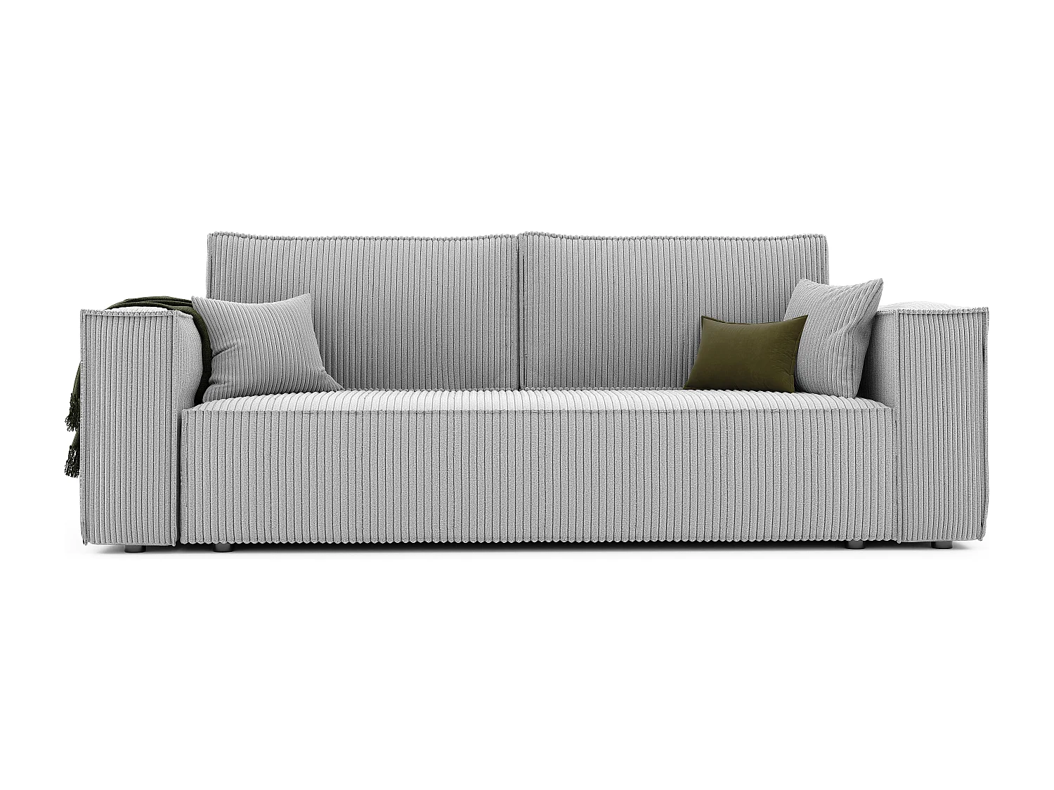 Sofa Bali, umkehrbar und ausziehbar, in Grau Stoff.