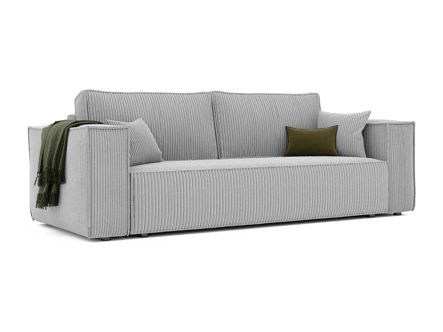 Sofa Bali, umkehrbar und ausziehbar, in Grau Stoff.