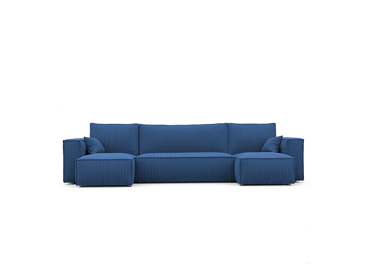 Canapé d'angle Paris U fonction couchage, et tissu Bleu