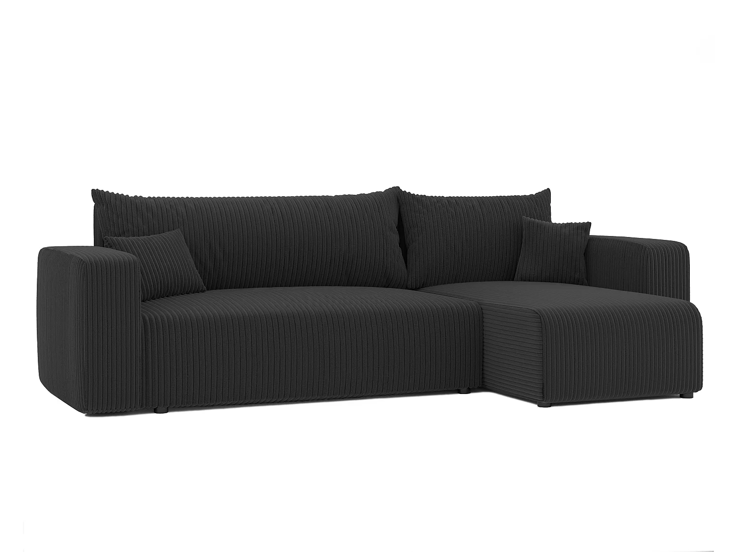 Ecksofa Piano Schlafsofa aus schwarzem Stoff