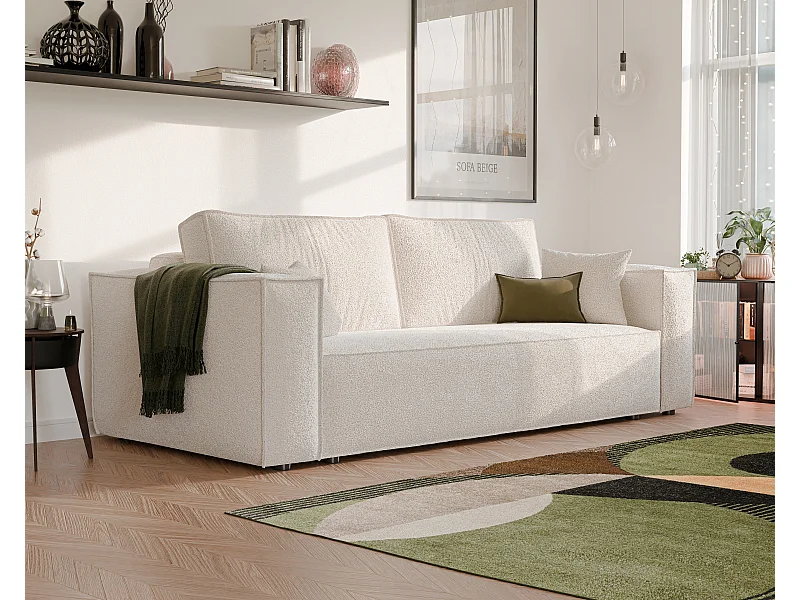 Bali umkehrbares Schlafsofa aus beigem Stoff.