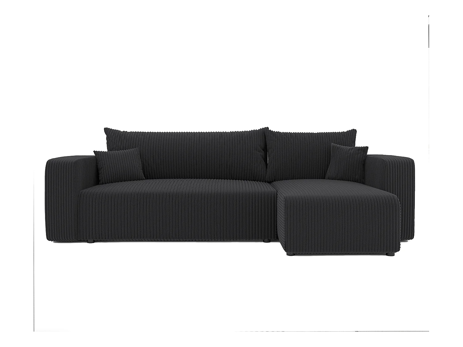 Ecksofa Piano in dunkelgrauem Stoff umwandelbar