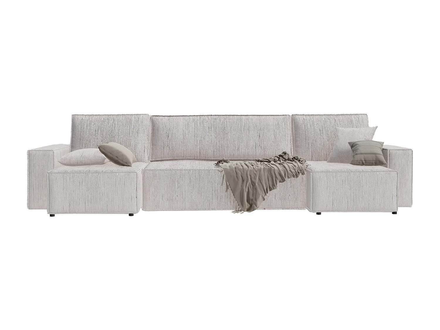 Ecksofa Paris U mit Schlaffunktion und Beige Stoff.