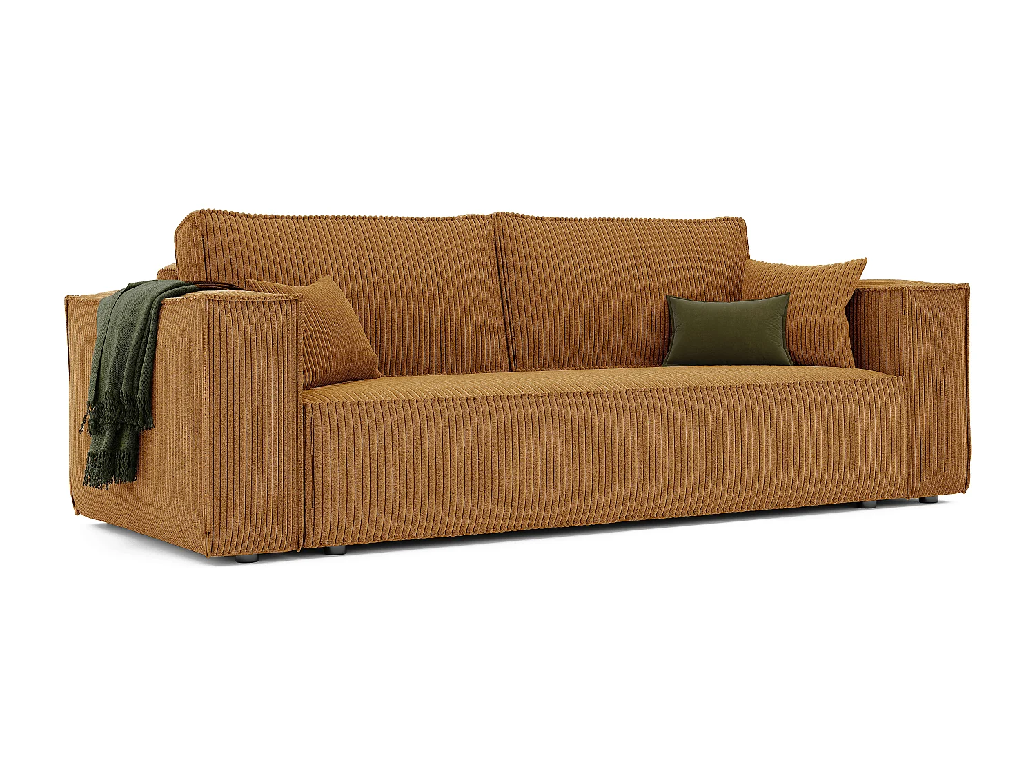 Canapé Bali réversible convertible en tissu Jaune moutarde