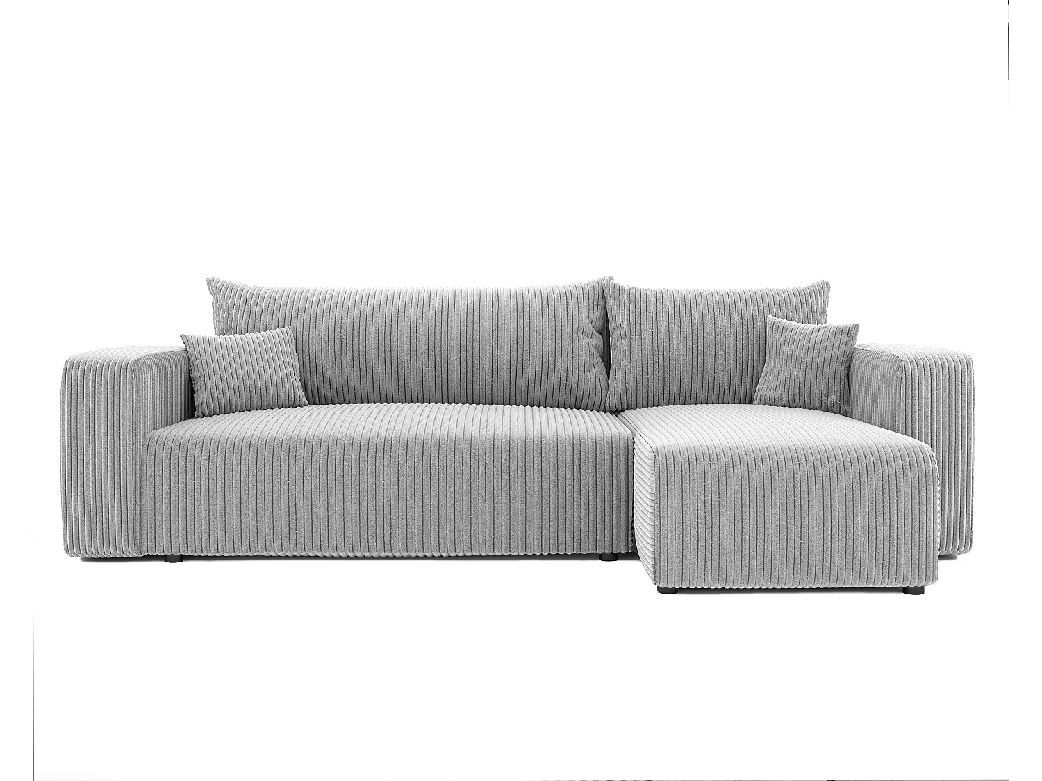 Hoekslaapbank Piano om te bouwen in grijze stof