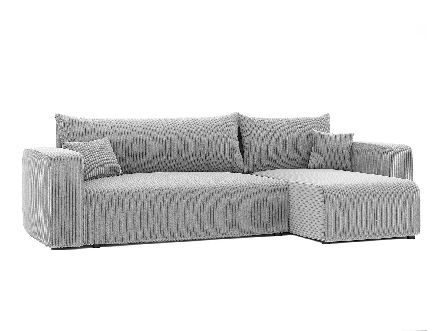 Hoekslaapbank Piano om te bouwen in grijze stof