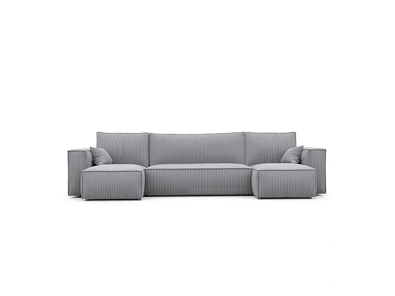 Canapé d'angle Paris U fonction couchage, et tissu Gris