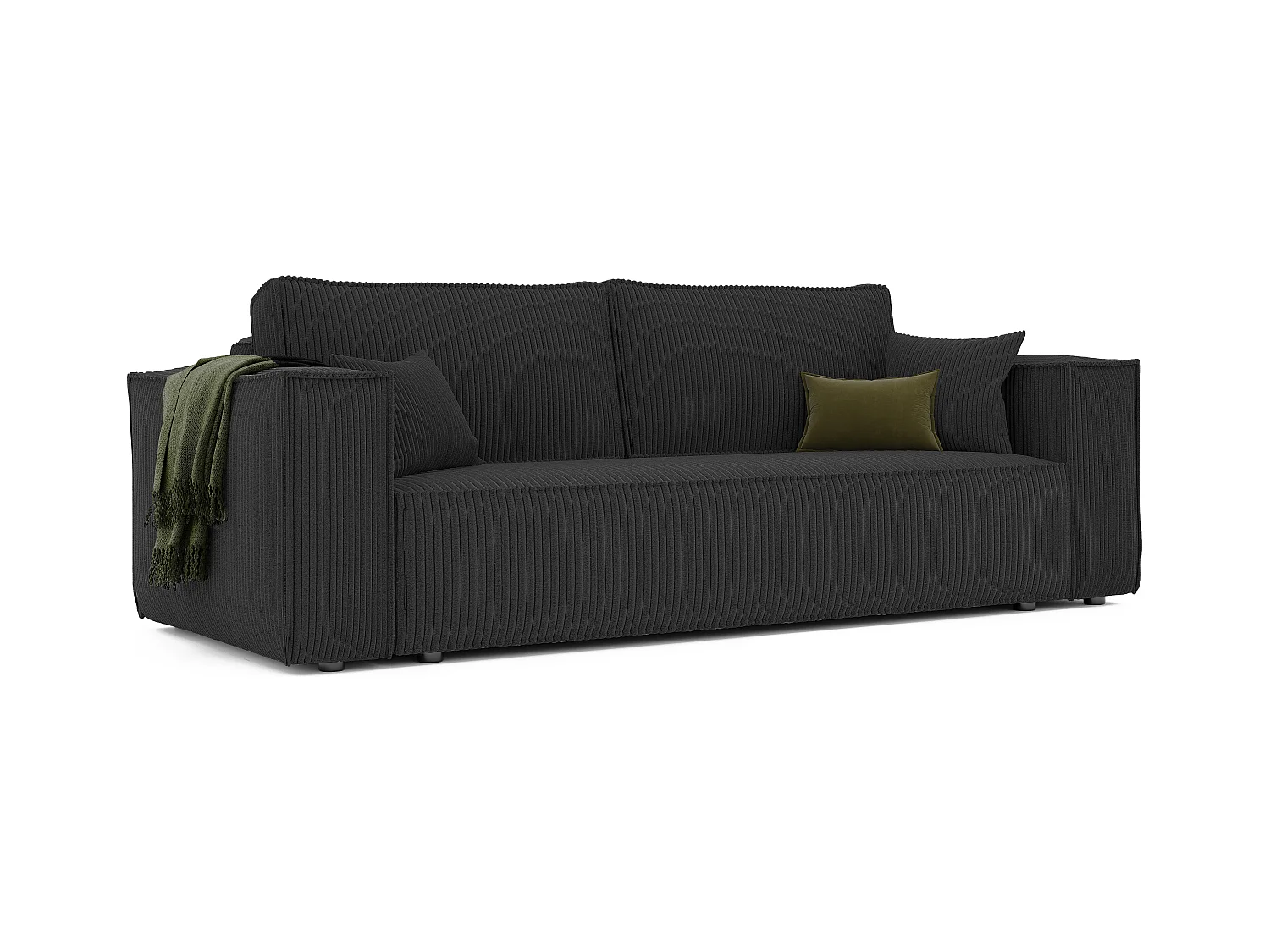 Canapé Bali réversible convertible en tissu Noir