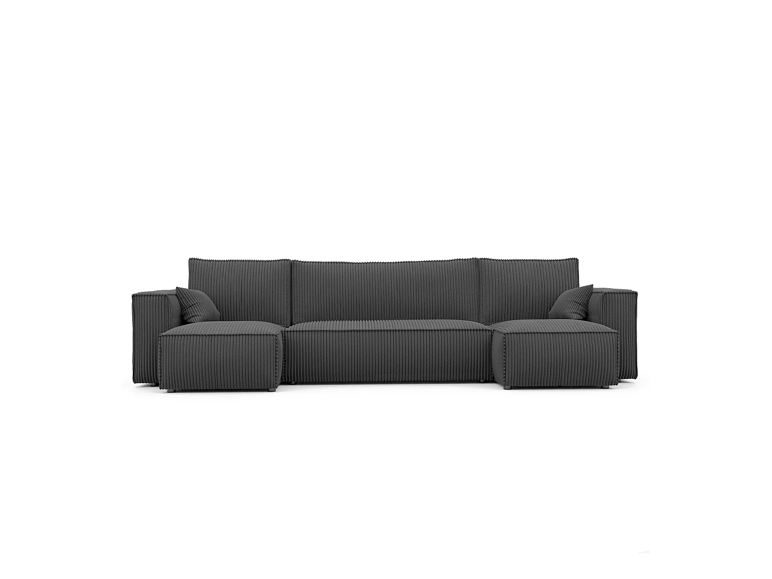 Canapé d'angle Paris U fonction couchage, et tissu Gris foncé