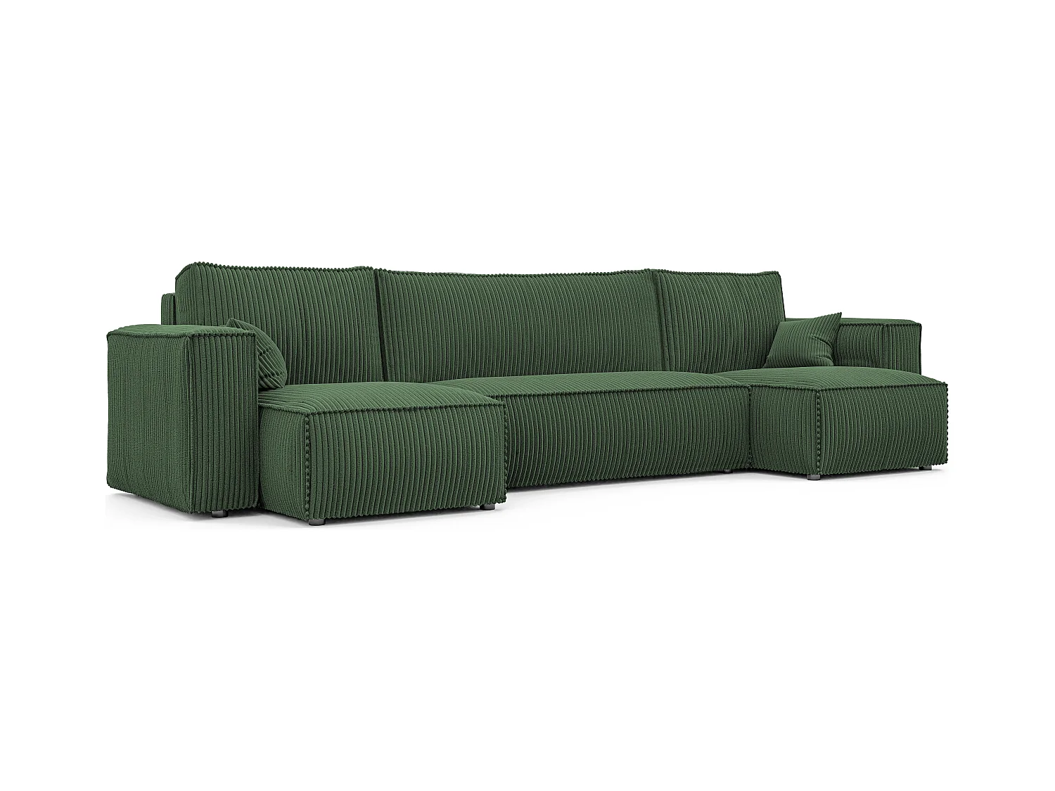 Hoekslaapbank Paris U met slaapfunctie en groene stof