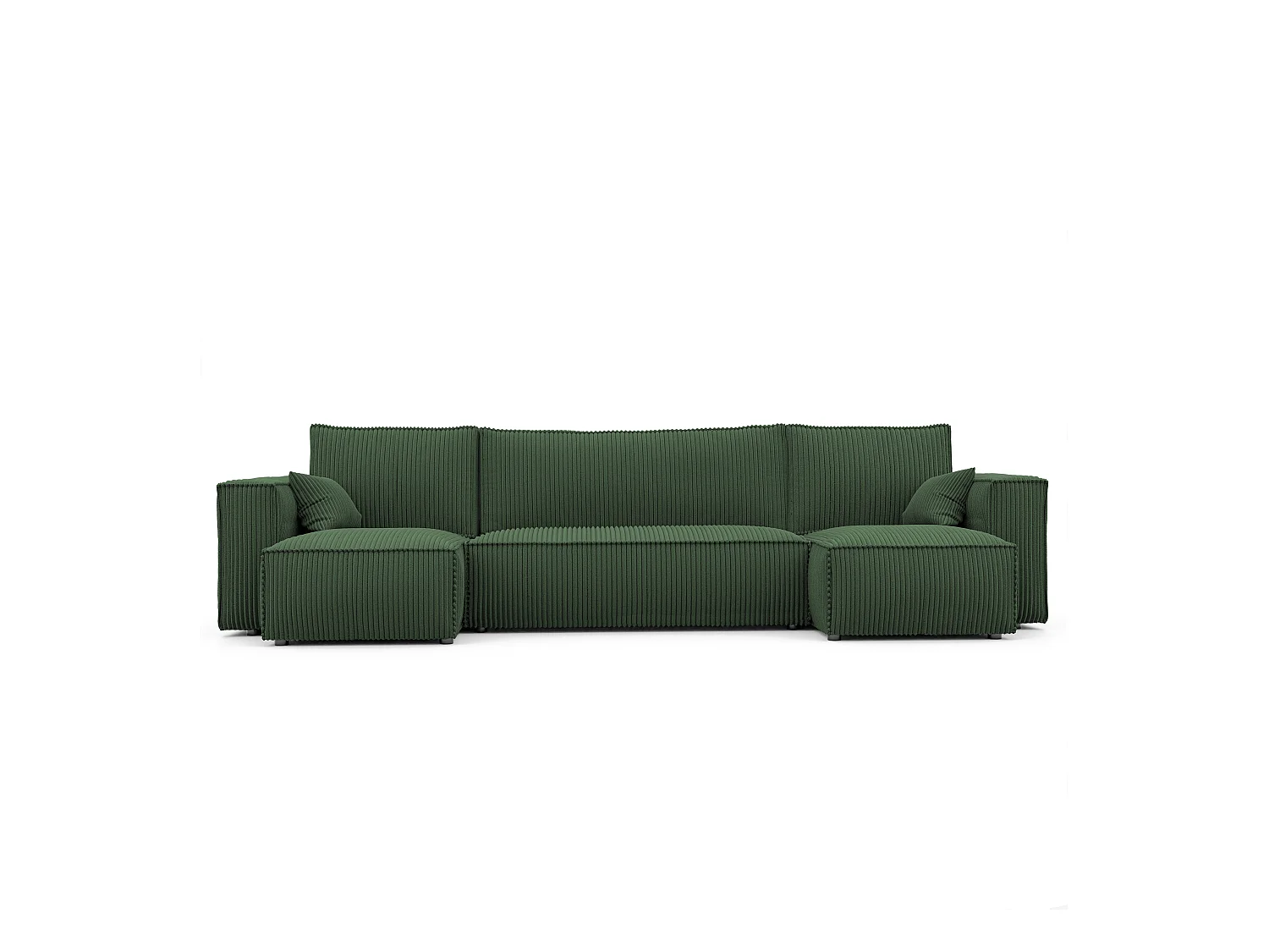 Hoekslaapbank Paris U met slaapfunctie en groene stof