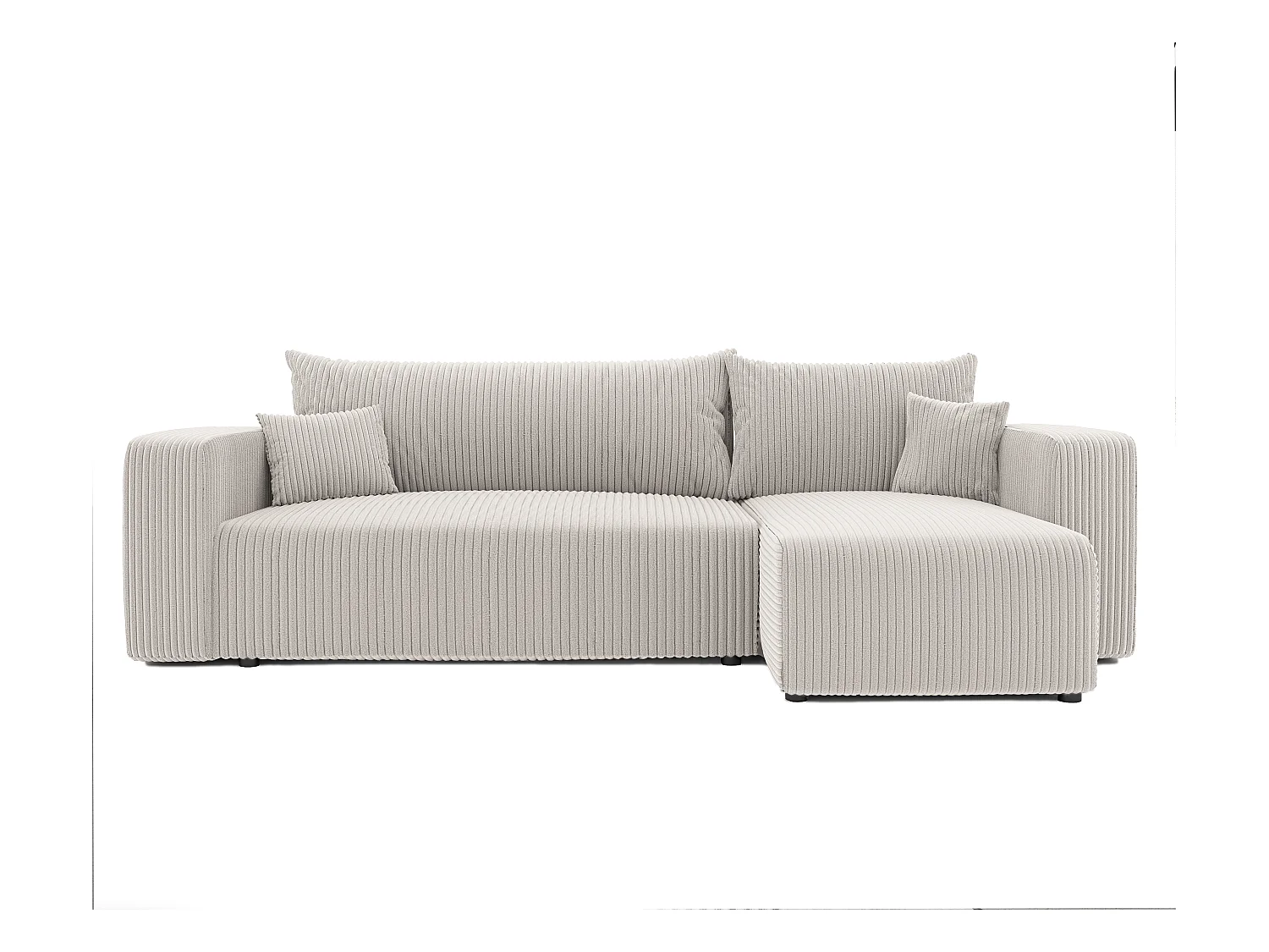 Ecksofa Piano in Beige aus Stoff umwandelbar.