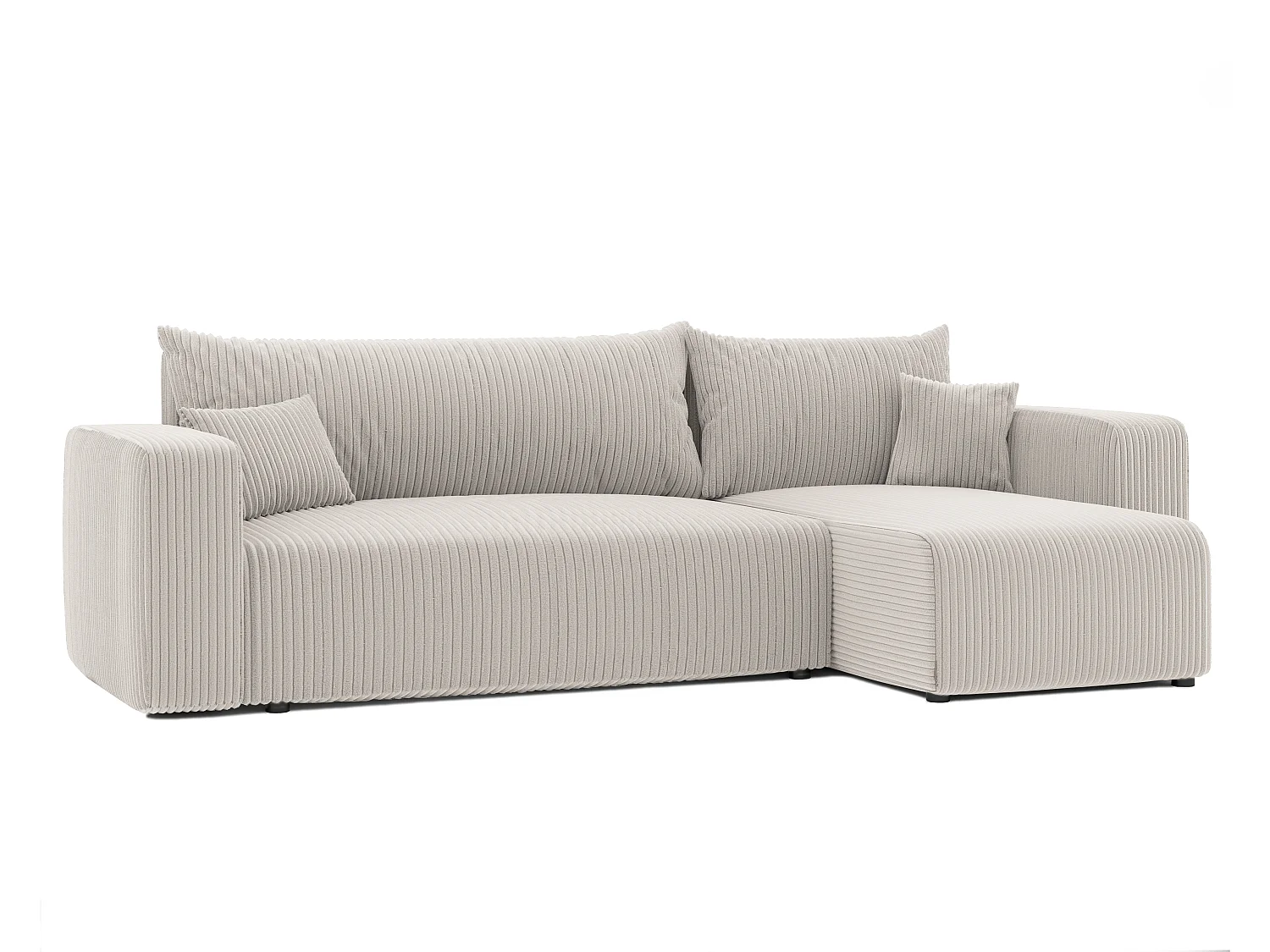 Hoekslaapbank Piano om te bouwen in Beige stof