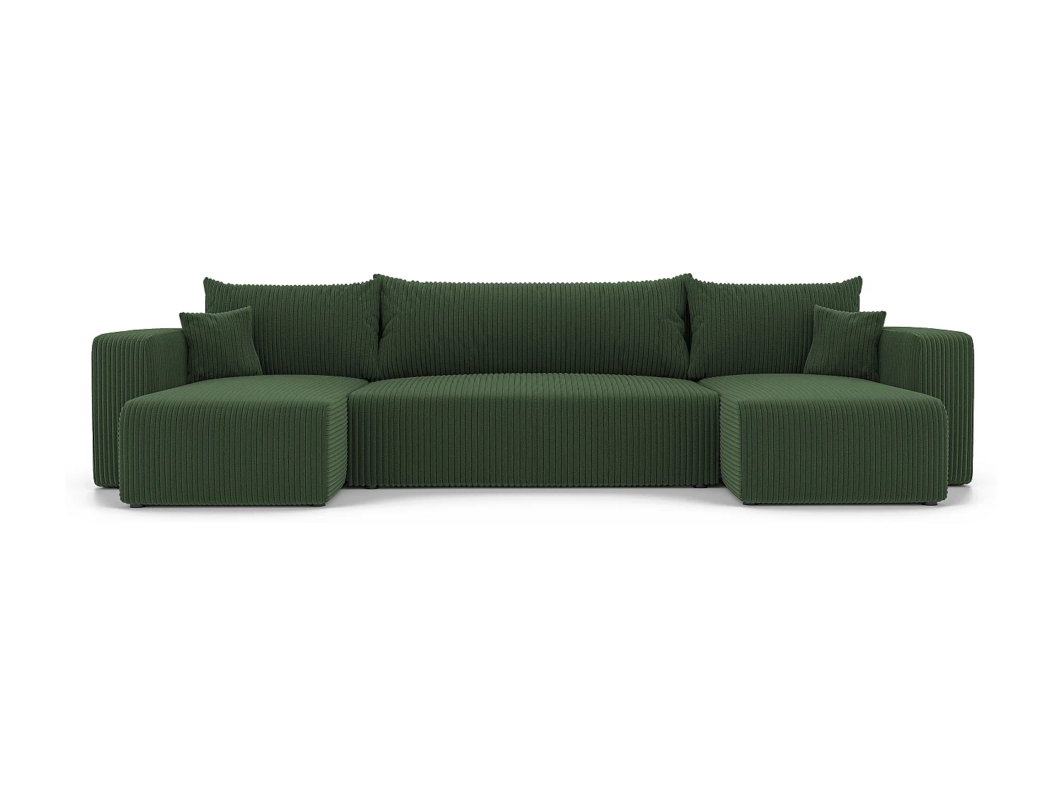 Canapé d'angle Piano U fonction couchage, et tissu Vert