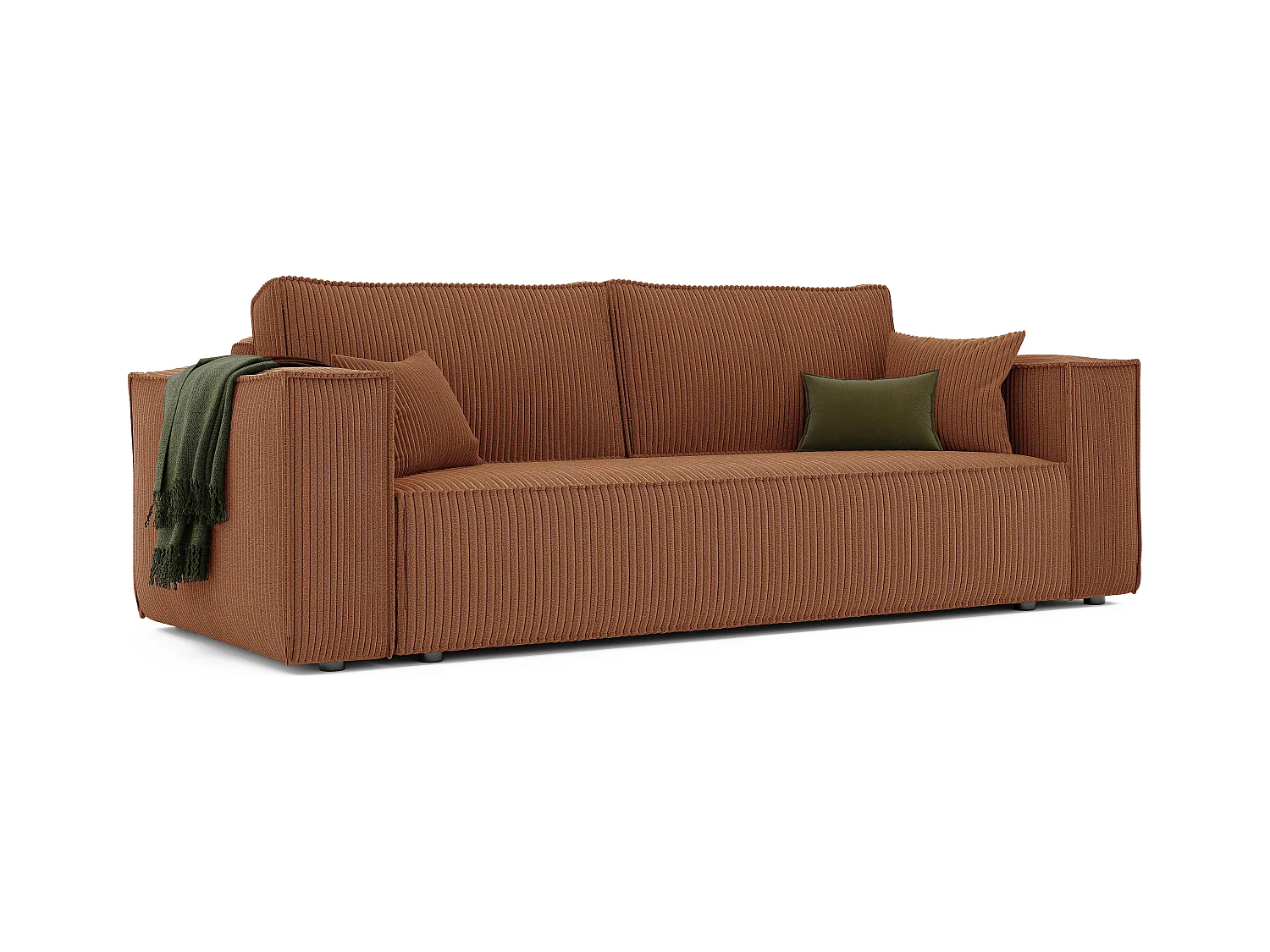 Sofa Bali umkehrbar umwandelbar in orangefarbenem Stoff