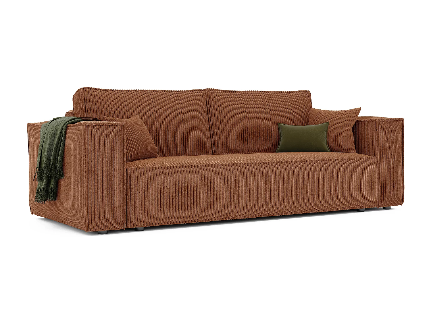 Sofa Bali umkehrbar umwandelbar in orangefarbenem Stoff