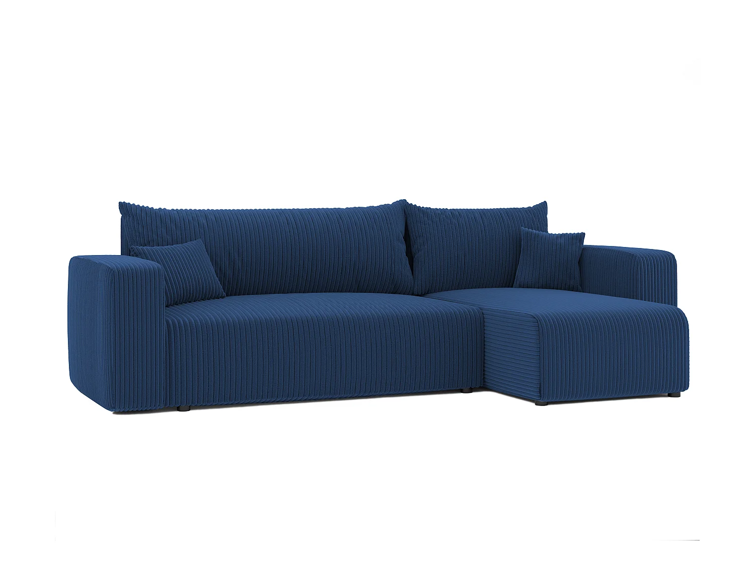 Ecksofa Piano Schlafsofa aus blauem Stoff
