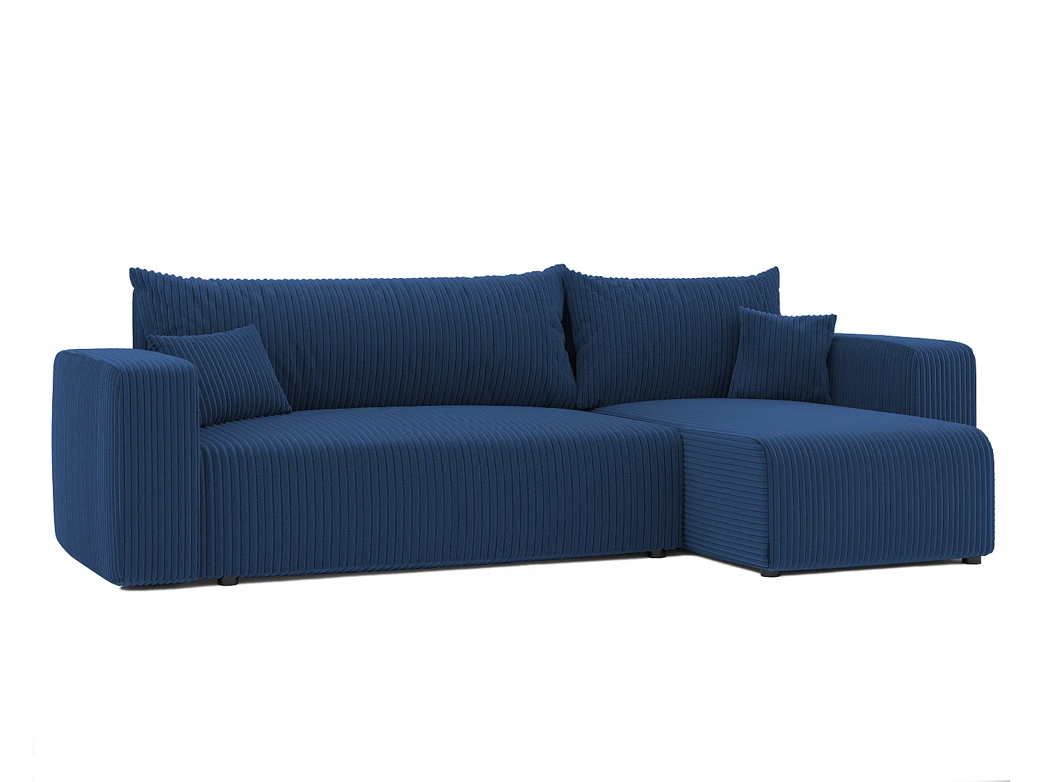 Ecksofa Piano Schlafsofa aus blauem Stoff